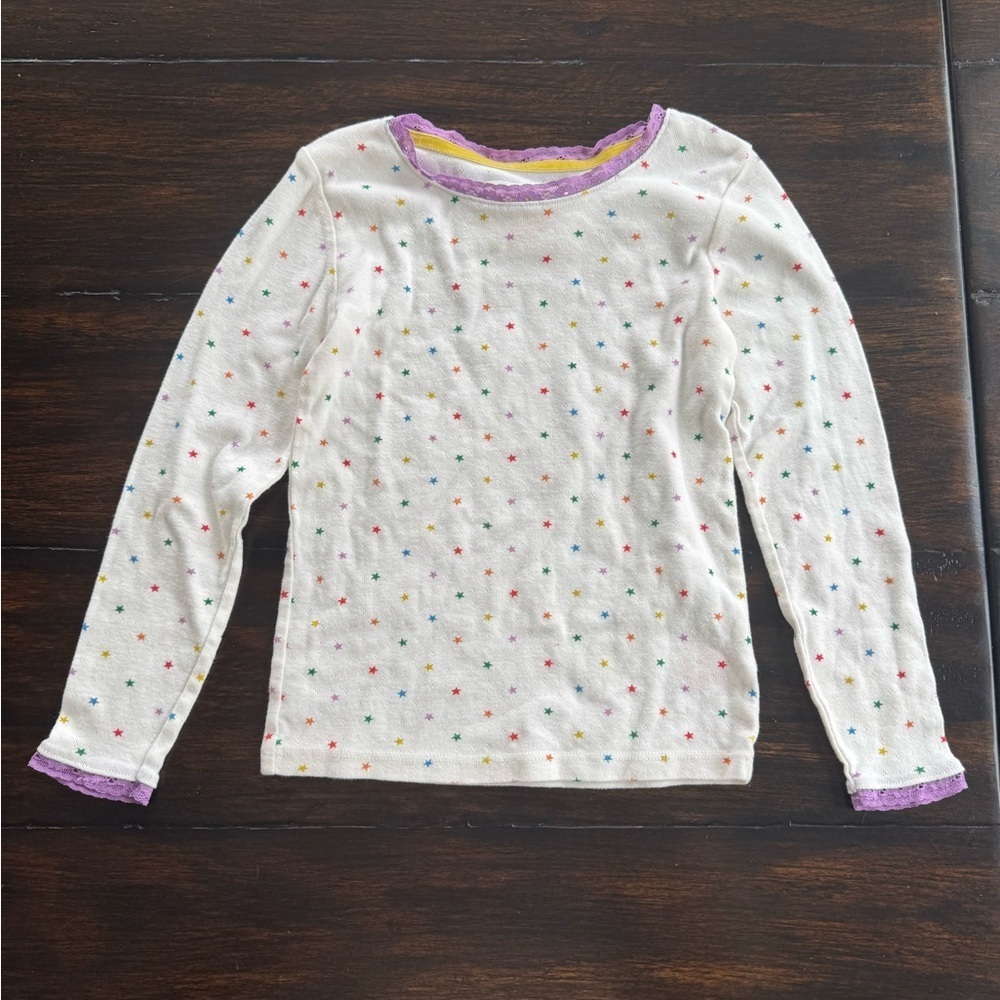 Mini Boden Star Pointelle Top sz 7-8 year